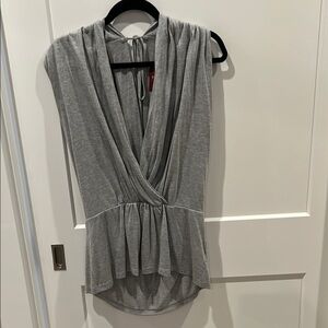 7 for all mankind- Gray Sleeveless Draped Top